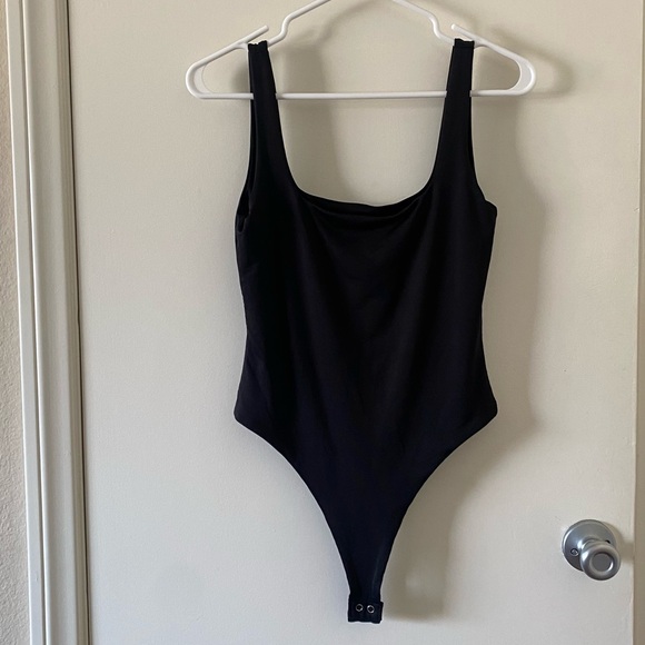 Forever 21 Black Square Neck‎ Bodysuit, M - Picture 1 of 7